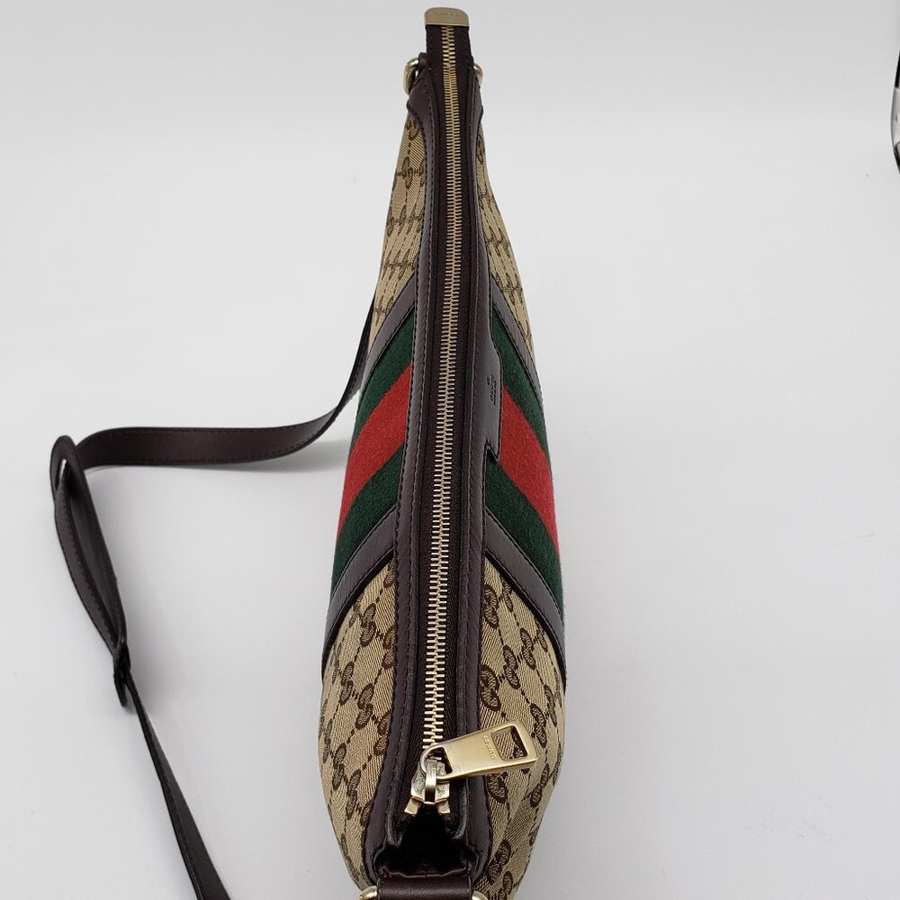 Authentic Gucci Ophidia GG Supreme Crossbody/Web Stripe Canvas Shoulder Bag - Picture 6 of 16